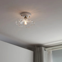 Ceramic Canopy Copper Glass Ceiling Light