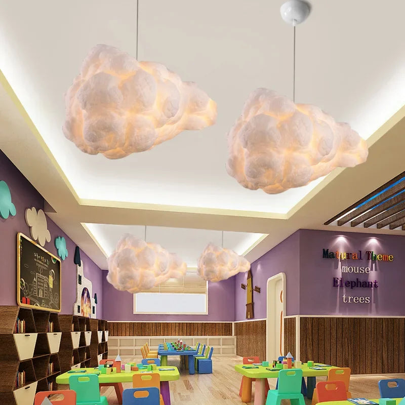 White Floating Cloud Pendant Light