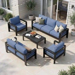 Oversized All-Weather Aluminum Patio Sofa Set