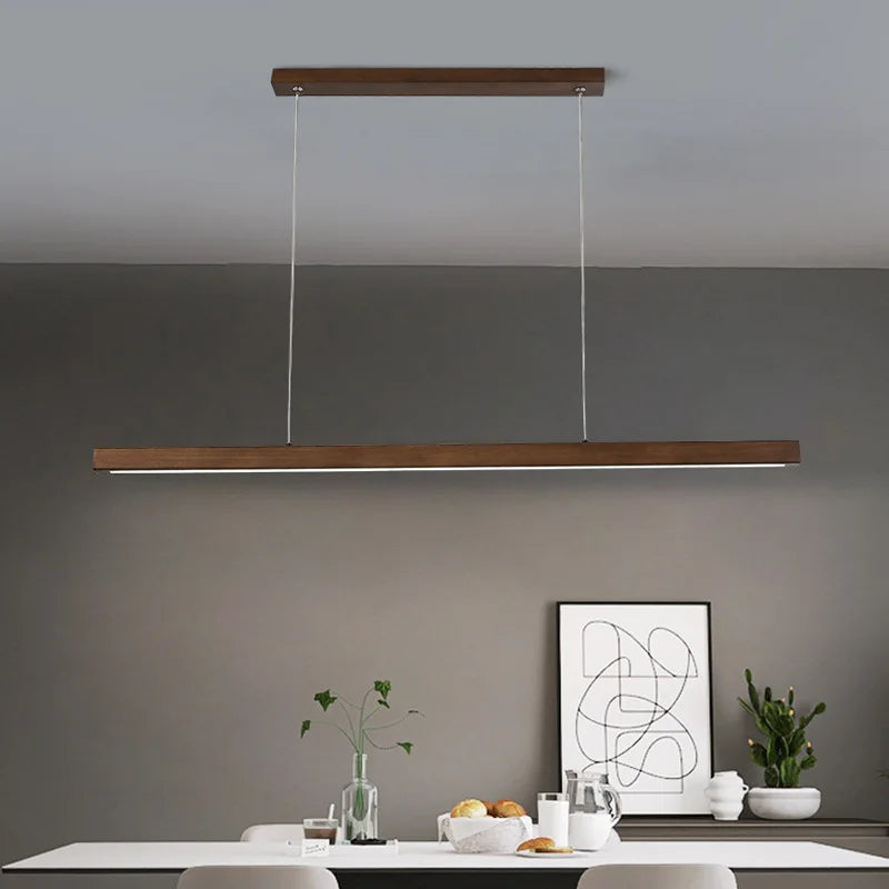 Black Walnut Linear Pendant Light