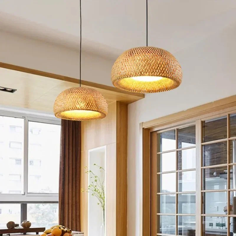 Hand-Knitted Bamboo Lantern Pendant Light