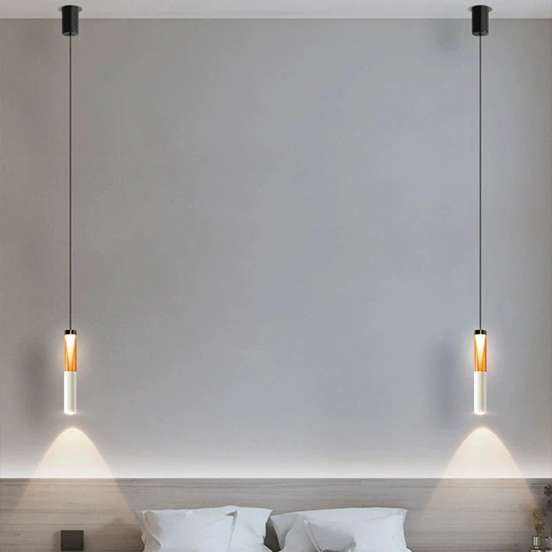 Round Tube Lifting Bedside Pendant Lamp