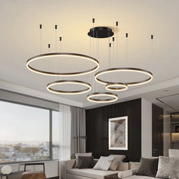 White Gold Ring LED Ceiling Chandelier