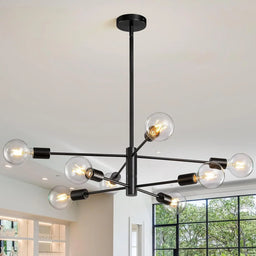 Household Living Room Chandelier Light 6/8/10/12 Lamps Heads Modern Dining Room Bedroom Gold/Black Ceiling Chandelier Lamp E27