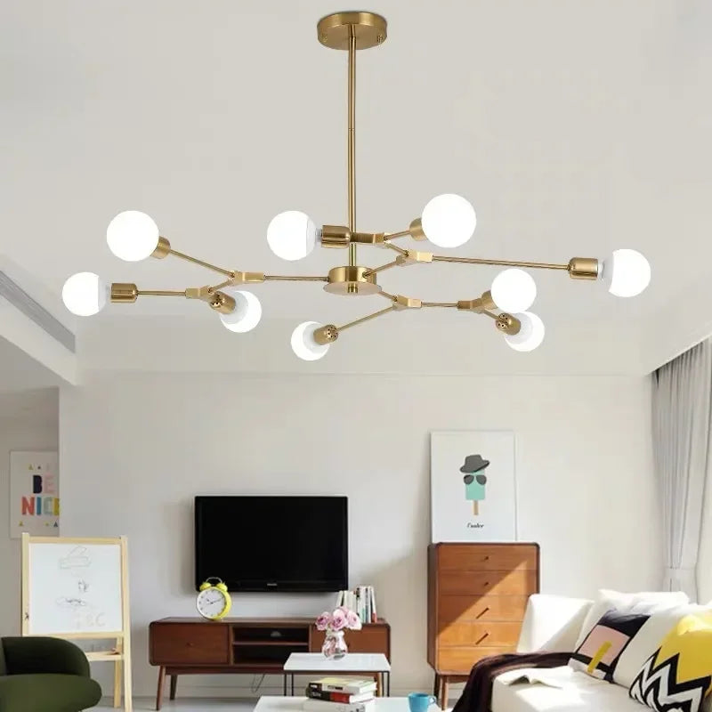 Modern Sputnik Molecular Branch Chandelier