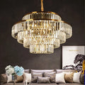 Gold Crystal 4-Light Round Chandelier