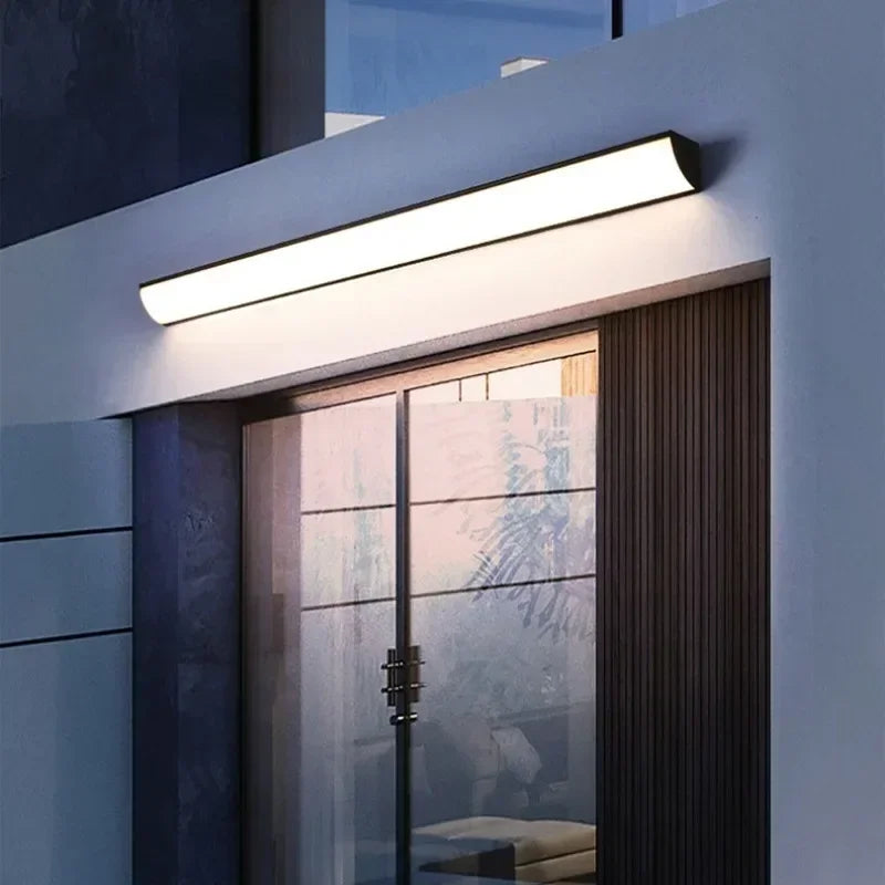 Modern Waterproof Long Strip Wall Lamp Minimalist Outdoor Wall Lights Garden Villa Porch Courtyard Decor Sconce Light