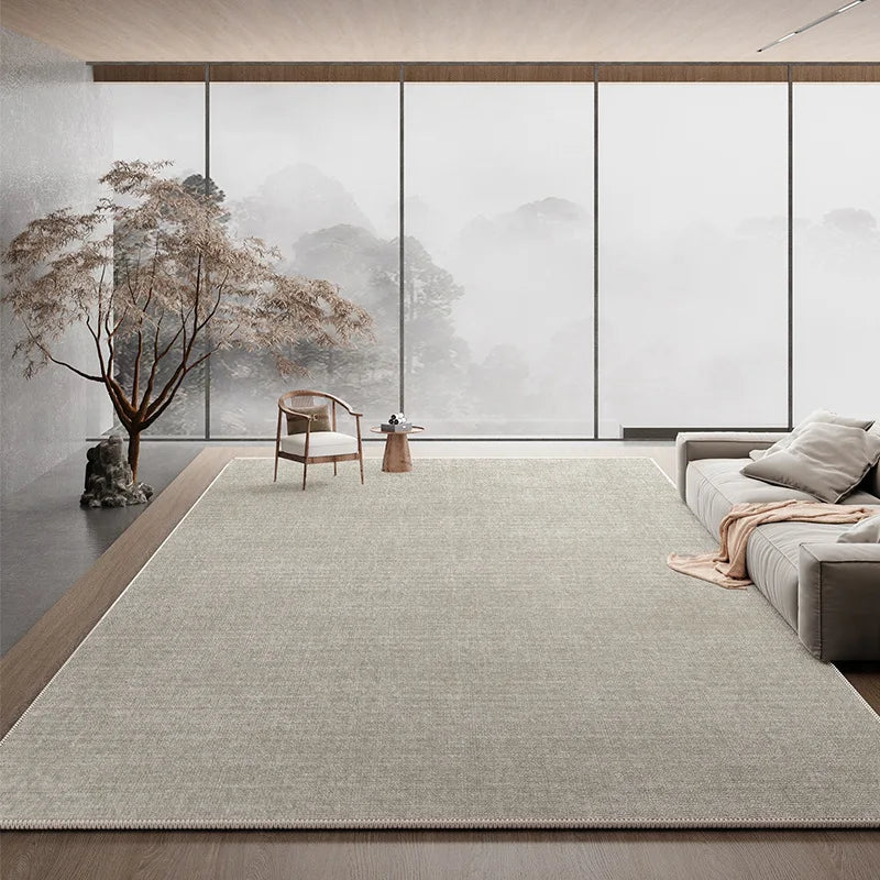 Plain Color Living Room Carpet Stain Resistant Easy Care Wash Free Light Luxury Large Rug for Sofa Bedroom