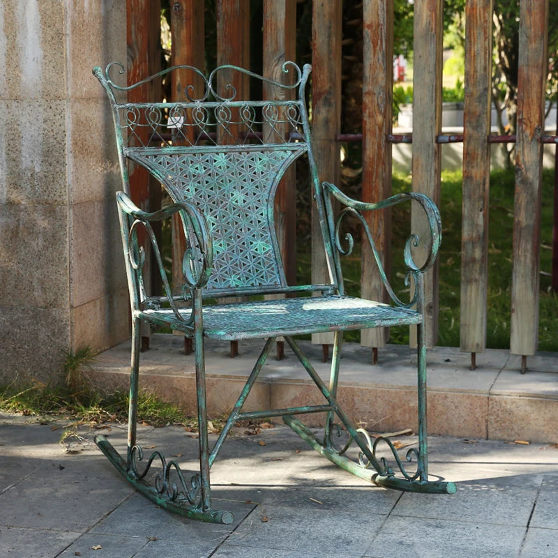 Outdoor Garden Table and Chair Outdoor Backrest Rocking Chair Terrace Leisure Chair Patio Lounger
