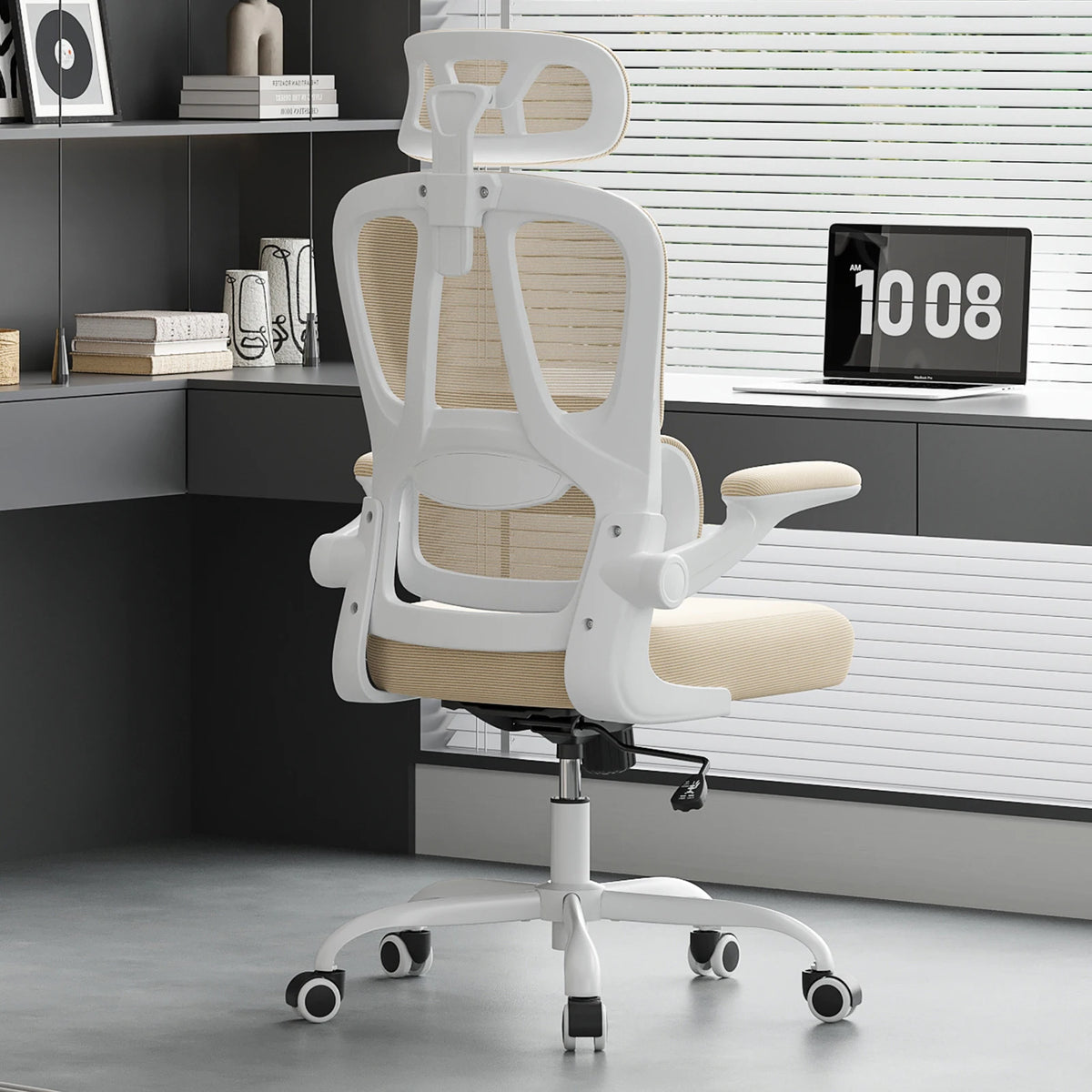 Ergonomic Office Chair, Home Office Desk Chair with Lumbar Support & Headrest, High Back Computer Chair for Work, Study