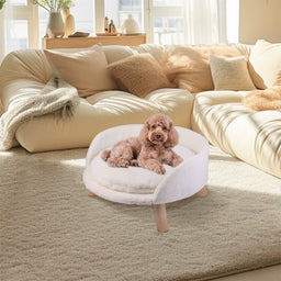 Pet Sofa Bed Raised Cat Chair Small Dog Couch Bed Removable Cushion Sleep House