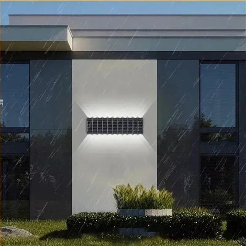 Solar Wall Lamp Outdoor Waterproof Solar Lights up and down Convex Lens Lighting for Garden Street Landscape Balcony Outdoor Dec