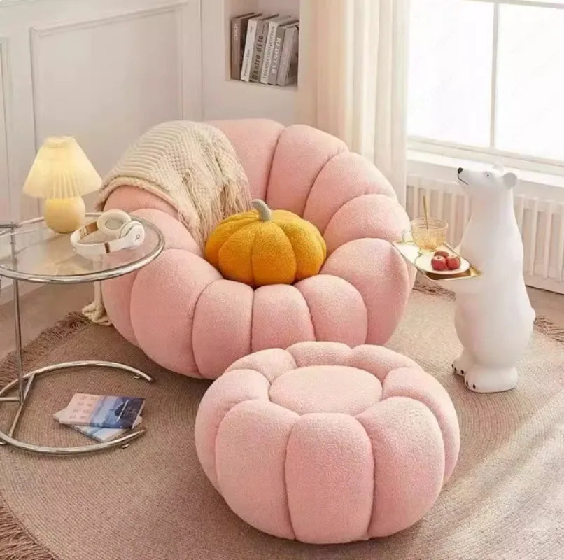 Lazy Sofa Chair Balcony Leisure Sleep Sofa Living Room Modern Easy Chair Small Sofa with Stool Bedroom Furniture