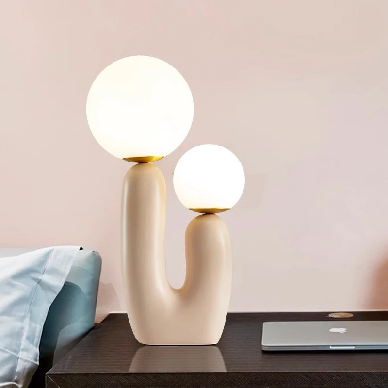 Nordic Double-Head Frosted Glass Table Lamp