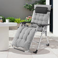 Zero Gravity Recliner Camping Patio Lounge Chair Folding Portable with Cup Holder Trays Removable Cushion for Outdoor Garden
