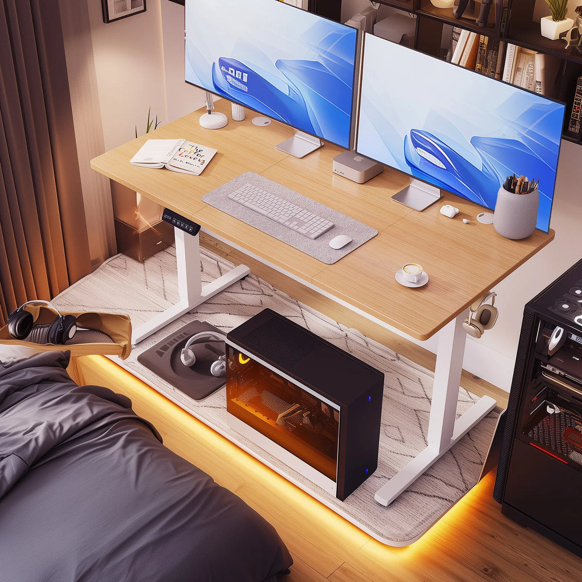 Electric 63X24 Inch Standing Office Computer Desk Ergonomic Height Adjustable Gaming Table for Home Office Use Workstation