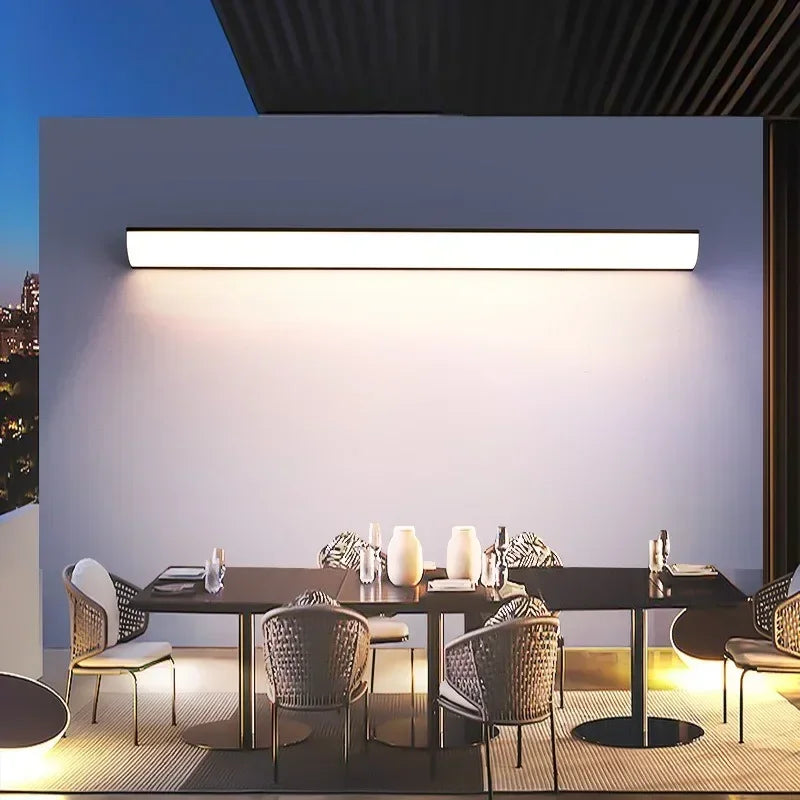 Modern Waterproof Long Strip Wall Lamp Minimalist Outdoor Wall Lights Garden Villa Porch Courtyard Decor Sconce Light
