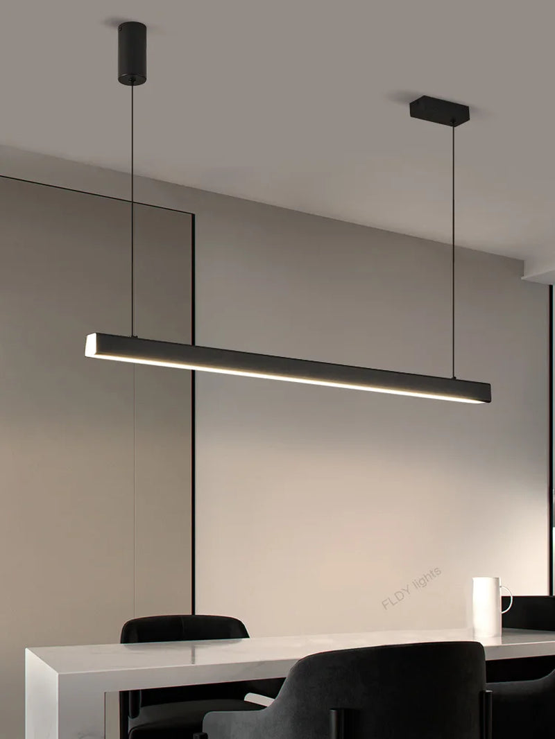 Modern LED Chandelier Black Kitchen Island Pendant Light Fixtures Linear Pendant Lighting with Dining Rooms Living Room