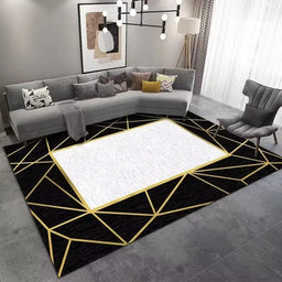 Marble Large Carpet for Living Room 160X230 Black Light Luxury Decoration Study Area Rug Washable Y2K Bedroom Home Mats Non-Slip