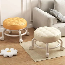 Pulley, Low Stool, Universal Wheel, Small Stool, Seat with Wheels, CHILDREN'S Multi-Functional Shoe Changing Stool, round Stool