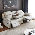 Modern PU Leather Electric Recliner Sofa Set with Wooden Frame Three-Seater Functional Furniture