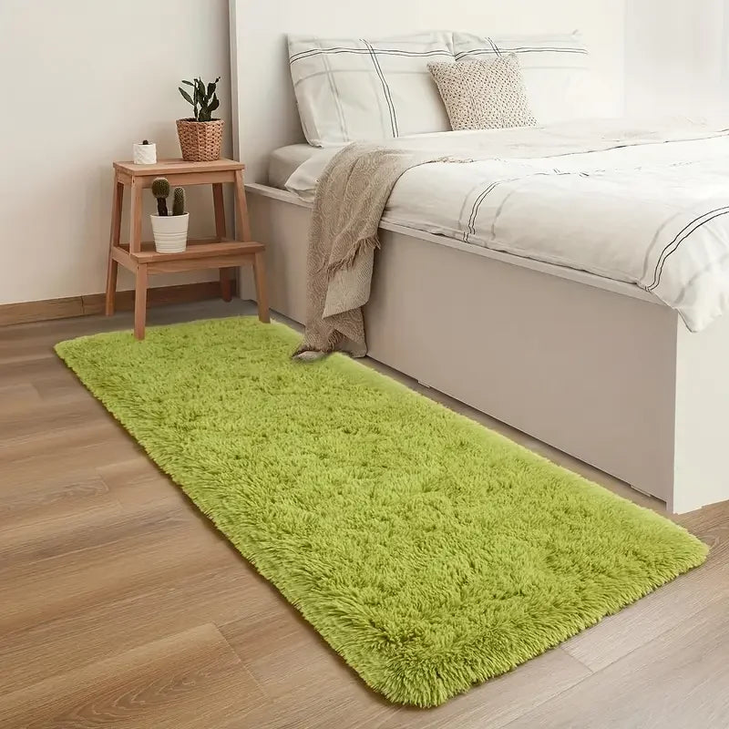 Soft and Fluffy Long Pile Carpet, Easy-Care and Machine Washable Living Room Sofa Rug, Bedside Rug for Bedroom Home Decor