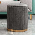 Nordic Style Leather round Stool Small Entryway Bench Luxury Low Ottoman for Changing Shoes Fabric Seating with Elegant Design