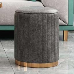 Nordic Style Leather round Stool Small Entryway Bench Luxury Low Ottoman for Changing Shoes Fabric Seating with Elegant Design