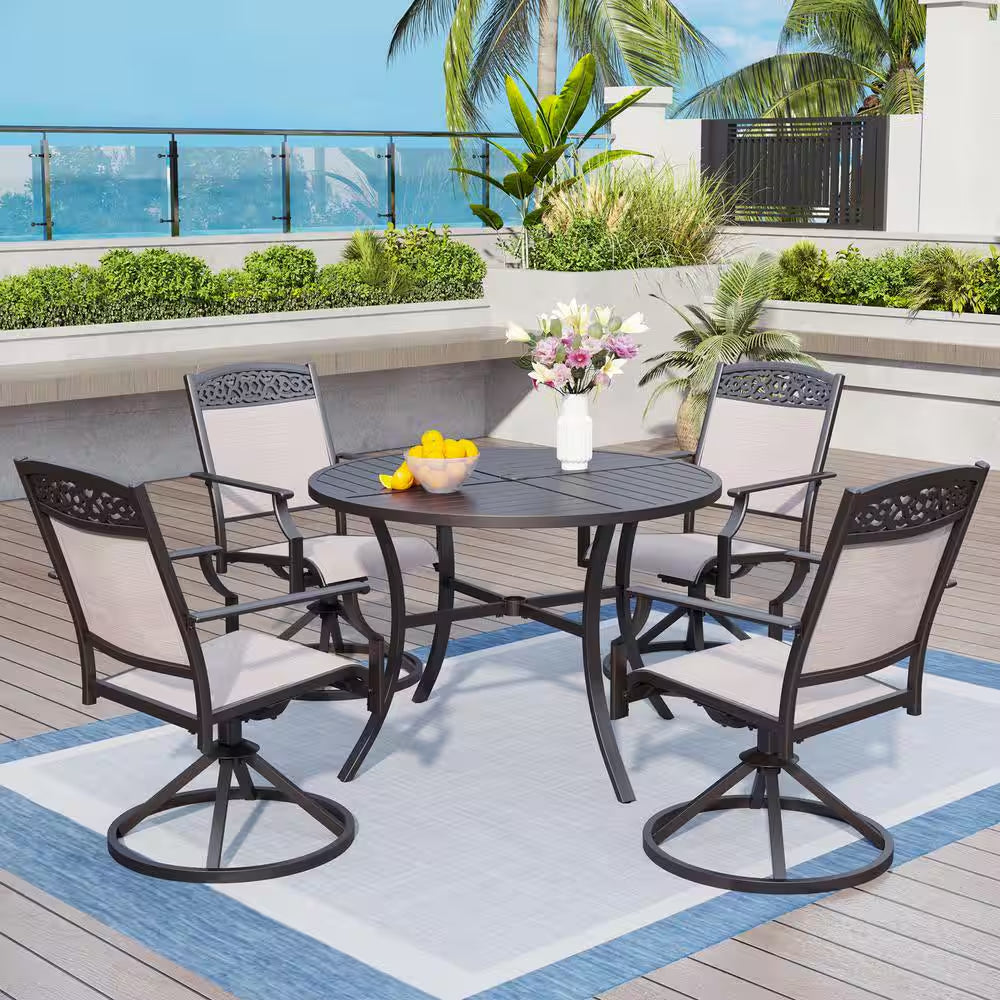 Round Metal Outdoor Dining Table