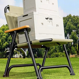 Folding Reclining Lounge Chair, Outdoor Camping Picnic Kermit Chair, Portable Beach Deck Chair with Backrest for Garden Balcony