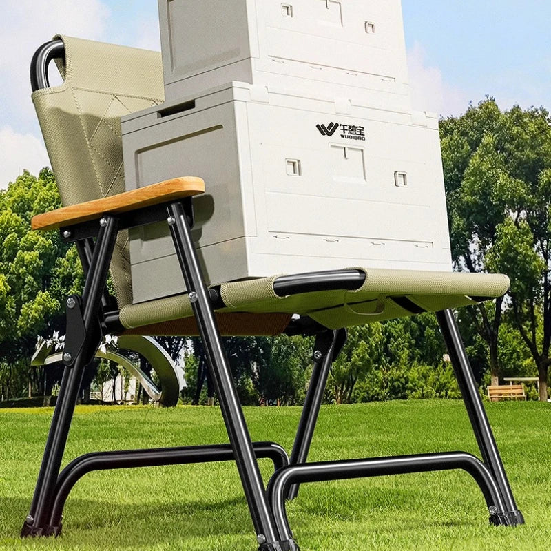 Folding Reclining Lounge Chair, Outdoor Camping Picnic Kermit Chair, Portable Beach Deck Chair with Backrest for Garden Balcony