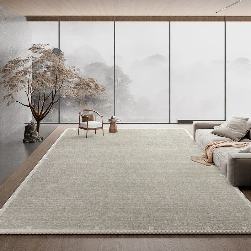 Plain Color Living Room Carpet Stain Resistant Easy Care Wash Free Light Luxury Large Rug for Sofa Bedroom
