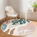 Machine Washable round Area Rug Non-Slip Abstract Boho Circle Floor Rugs for Room Carpet for Living Room, Bedroom