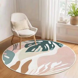 Machine Washable round Area Rug Non-Slip Abstract Boho Circle Floor Rugs for Room Carpet for Living Room, Bedroom
