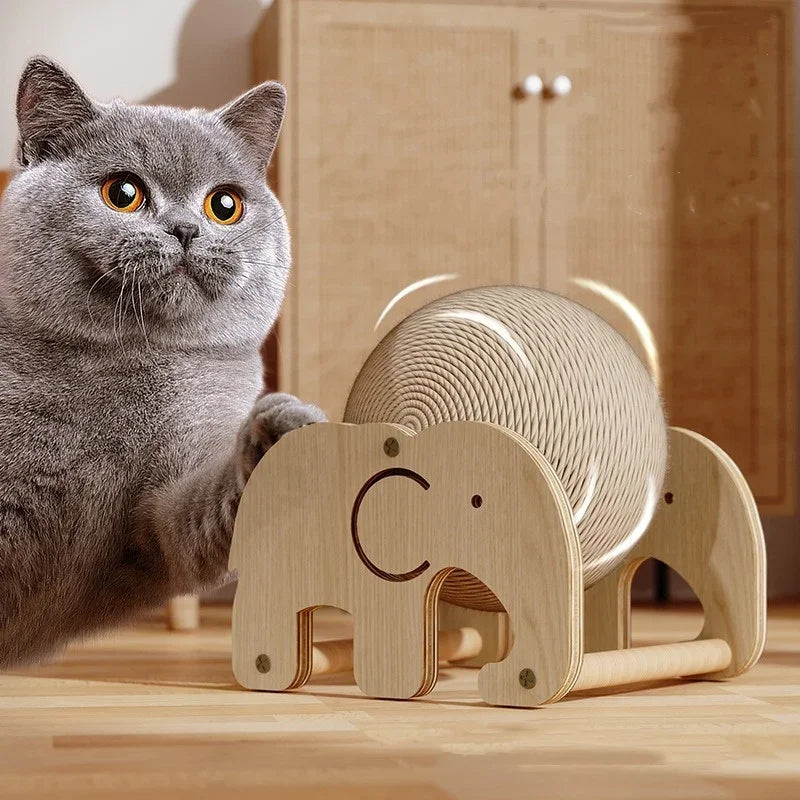 Cat Scratcher Toy Cat Scratching Ball Toy Natural Sisal Rope Cat Scratching Ball Scratcher with Ball Cat Exercise Wheel for Cats
