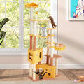 EROMMY 72'' Cheese Cat Tree Tower for Small & Medium Cats – Indoor Cat House with Perch, Hammock & Scratching Post, Yellow
