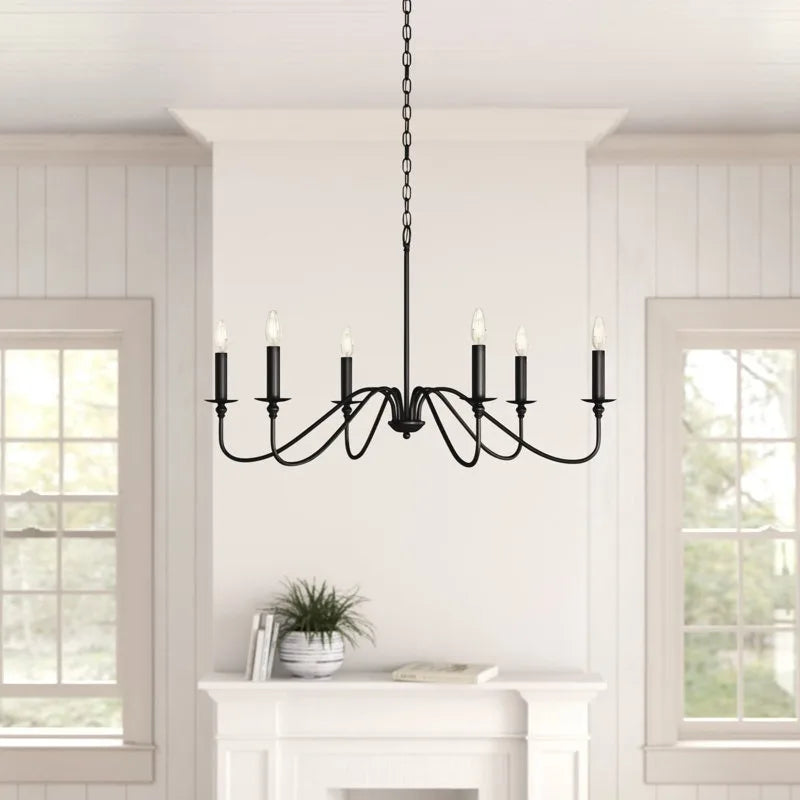 Retro Loft Living Room Chandelier Lighting E14 Vintage American Style Black/Gold Ceiling Chandelier Household Dining Room Light