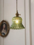 Multi-Style Green Glass Pendant Light Vintage Light Fixtures with Glass Lampshade Modern Chandelier Lamp for Kitchen Island