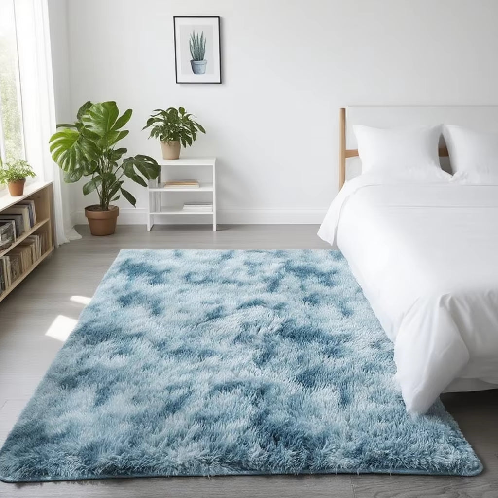 Shaggy Area Gray Rug for Living Room Super Soft Long Pile Bedroom Carpet Non-Slip Children'S Home Decor Fluffy Bedside Floor Mat