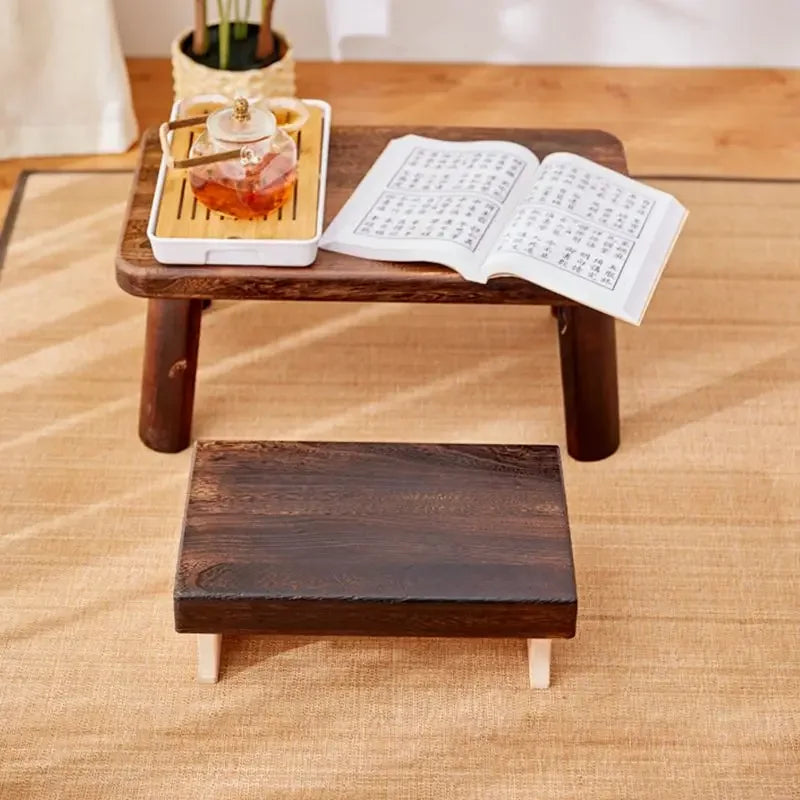 Solid Wood Folding Meditation Bench Step Stool Foot Rest Stool Folding Stool for Kids Toddlers, 22X12X10 Cm,39.5X24.5X14.5Cm