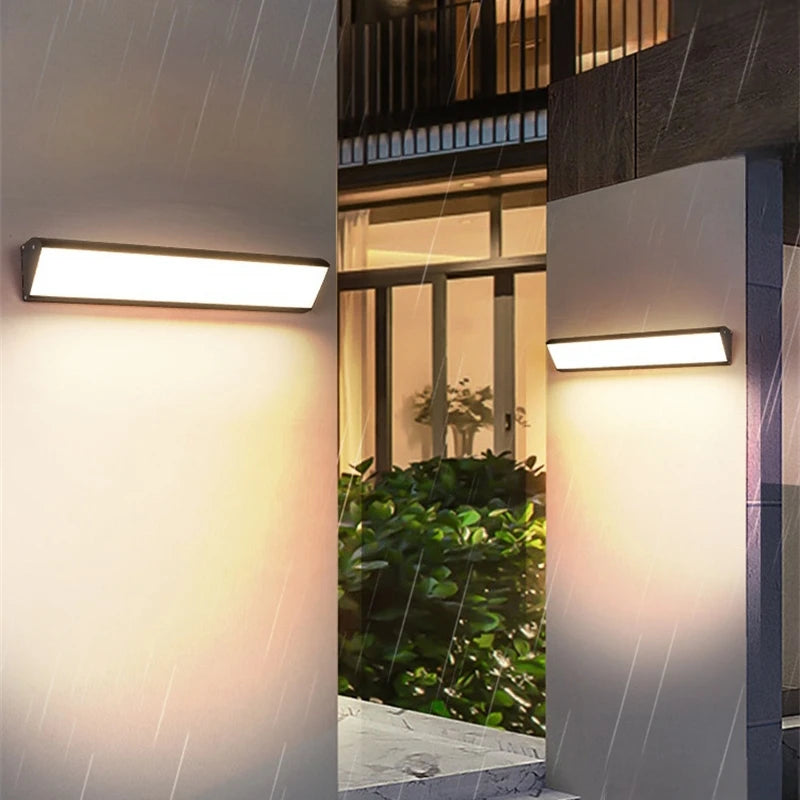 LED Waterproof Wall Lamp IP65 Outdoor Long Strip Villa Courtyard Garden Exterior Wall Decoration Wall Washing Lamp White Black