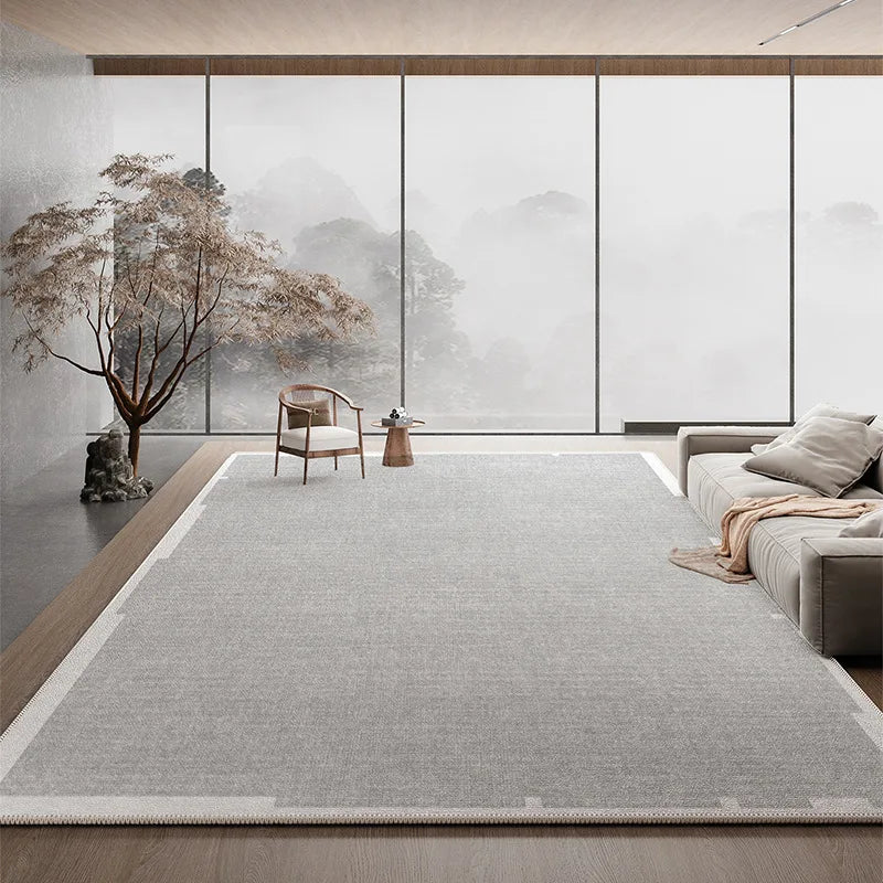 Plain Color Living Room Carpet Stain Resistant Easy Care Wash Free Light Luxury Large Rug for Sofa Bedroom
