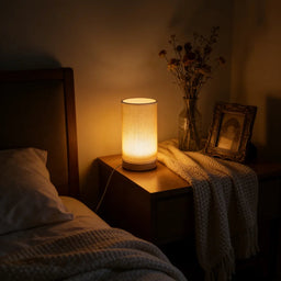 Minimalist Grid Fabric Table Lamp