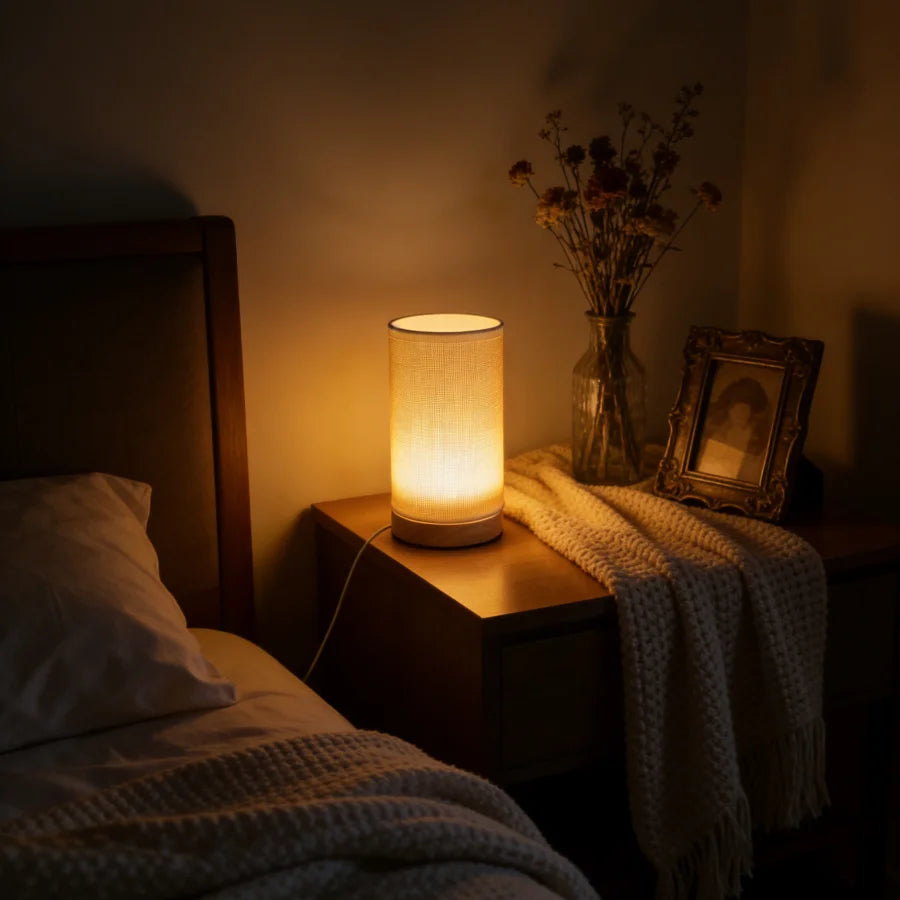 Minimalist Grid Fabric Table Lamp