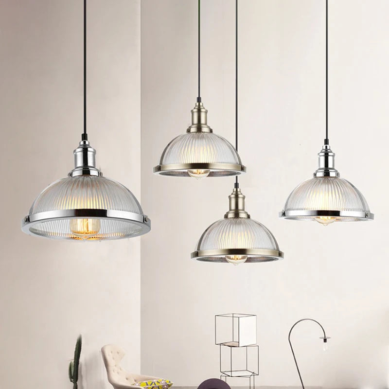 Vintage Hanging Lamp Pendant Lights Fixtures Glass Shade Loft Luminaire Suspension Led Pendant Lamp for Dining Room Office E27