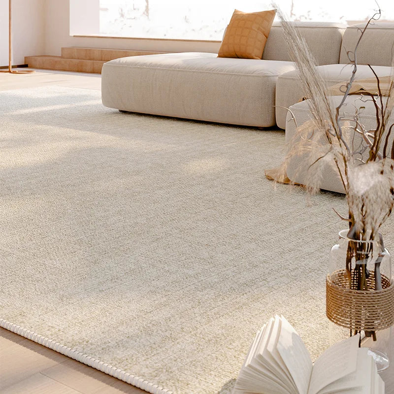 Plain Color Living Room Carpet Stain Resistant Easy Care Wash Free Light Luxury Large Rug for Sofa Bedroom