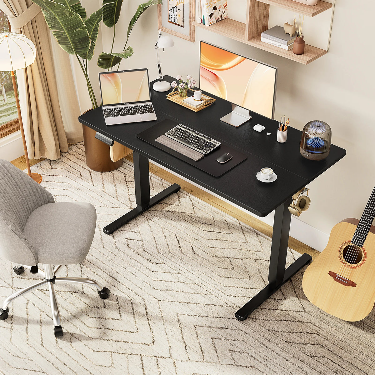 Ergonomic Electric Standing Desk Height Adjustable Computer Desk Large Work PC Table Home Office Writing Gaming Desks