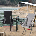 Folding Chair with Armrest, Camping Aluminum Chairs with Cup Cover Lightweight Collapsible Chair for Hiking Fishing Beach
