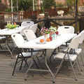 White Outdoor Rectangular Plastic Folding Table Portable Folding Garden White Plastic Chair Foldable Table Portable Table Mesa