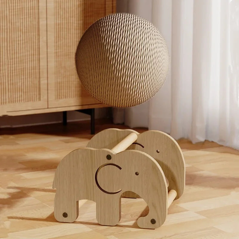 Cat Scratcher Toy Cat Scratching Ball Toy Natural Sisal Rope Cat Scratching Ball Scratcher with Ball Cat Exercise Wheel for Cats